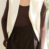 Solid-color round-neck knitted sweater - liwisi