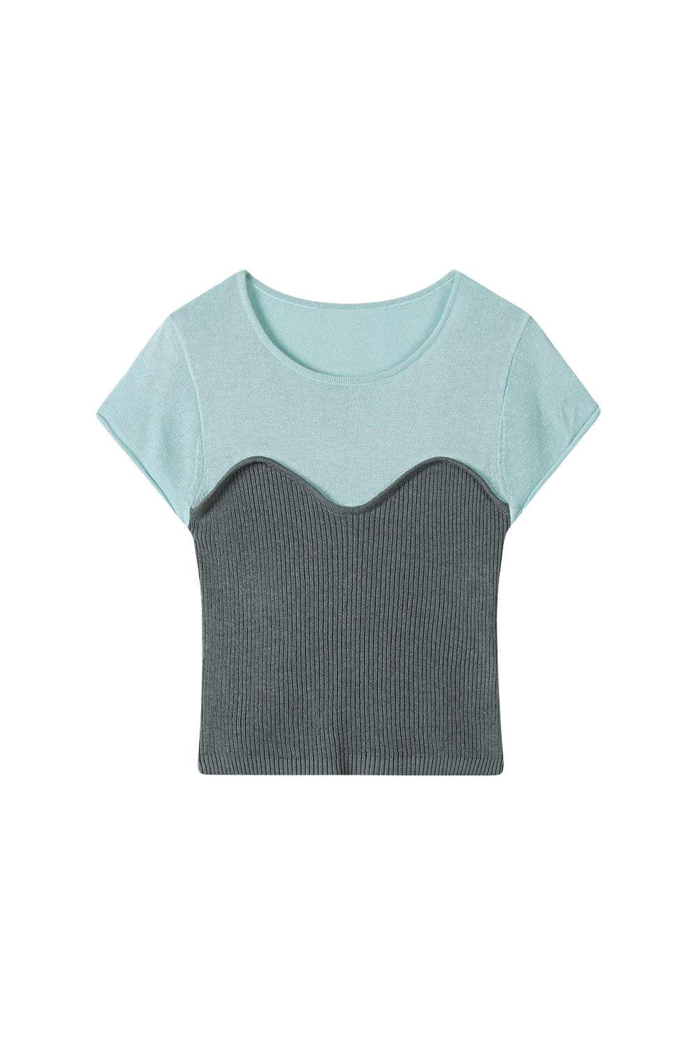 Bi-Color Contrast Casual Knit Top - 3 Colors Available - liwisi