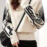 Casual Commuter Loose Round Neck Knit Top - liwisi