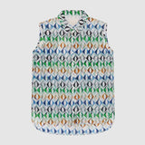 Side Slit Colorful Geometric Print Tank Top - liwisi
