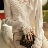 Elegant Lace Panel Knit Top - liwisi