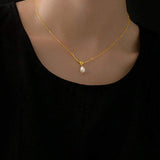 Pearl Decor Knot Motif Necklace - 3 Colors Available - liwisi