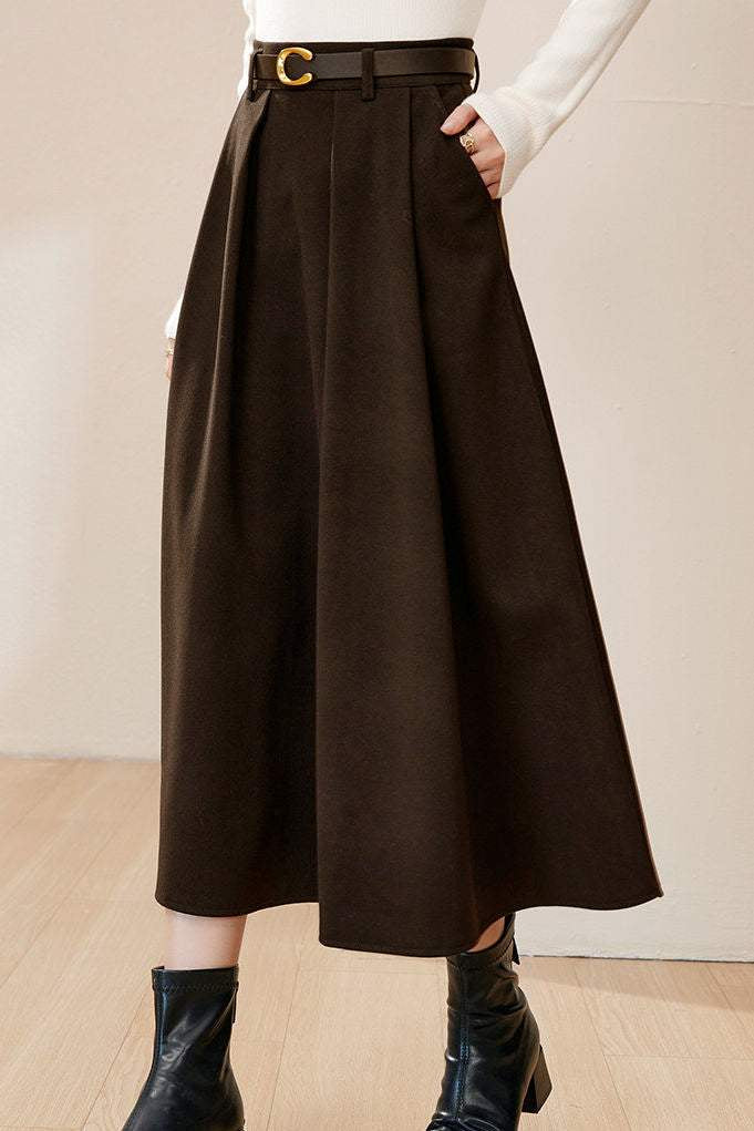 High-waisted A-line skirt - liwisi