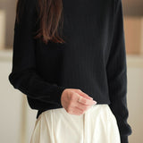 Half Turtleneck Jacquard Sweater Knit Base - liwisi