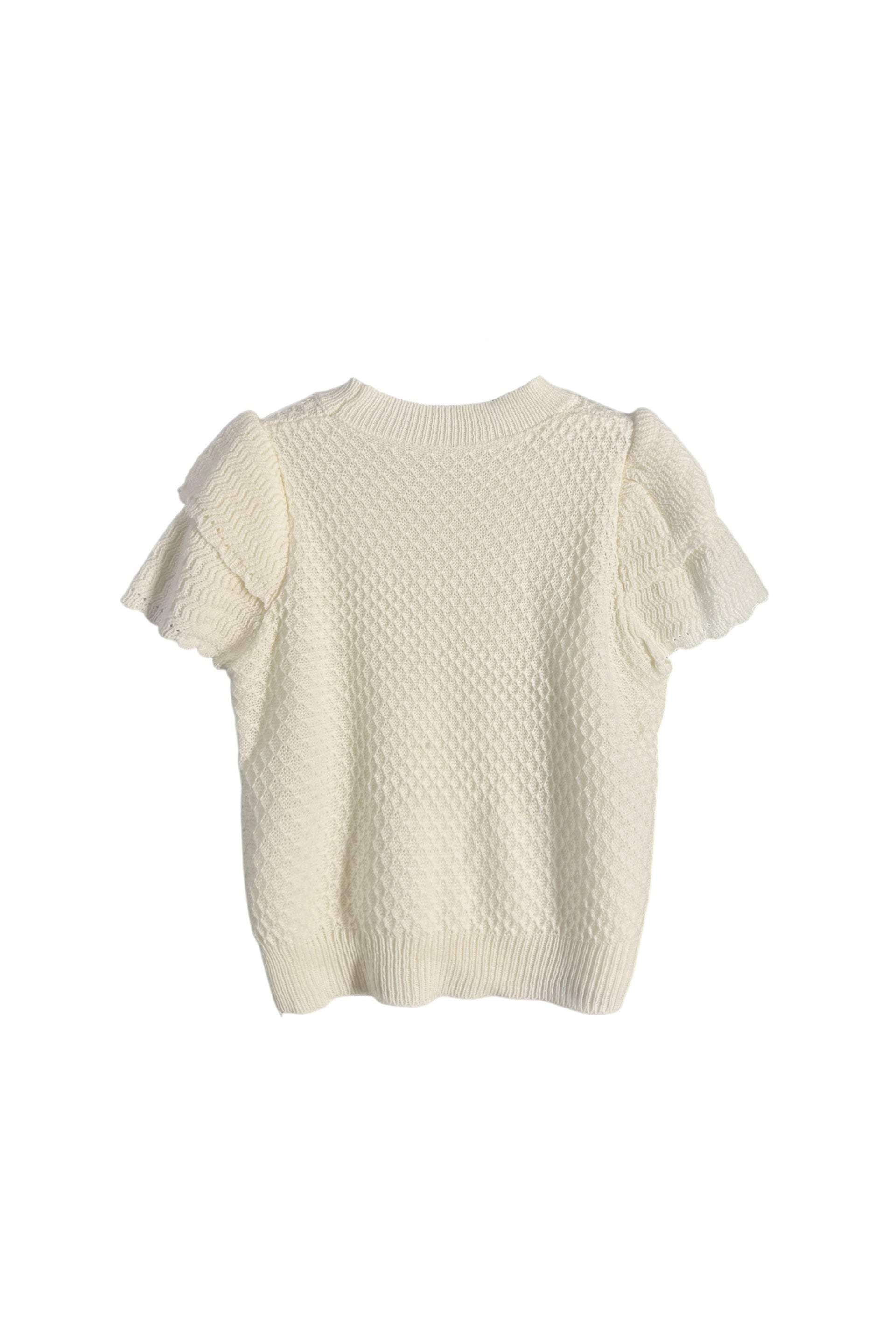 Round Neck Glitter Decor Double Sleeve Knit - 3 Colors Available - liwisi