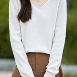 Solid-color versatile knitted shirt - liwisi