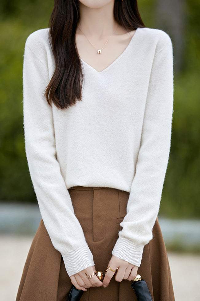 Solid-color versatile knitted shirt - liwisi