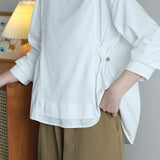 Round Neck Side Drawstring Sweatshirt - 3 Colors Available - liwisi