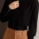 Elegant Pearl Lace Knit Sweater - liwisi