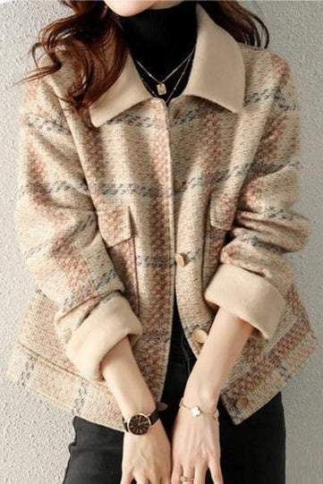 Elegant Lapel Short Wool Coat - liwisi