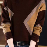 Bottle Neck Jacquard Bi-Color Knit - 4 Colors Available - liwisi