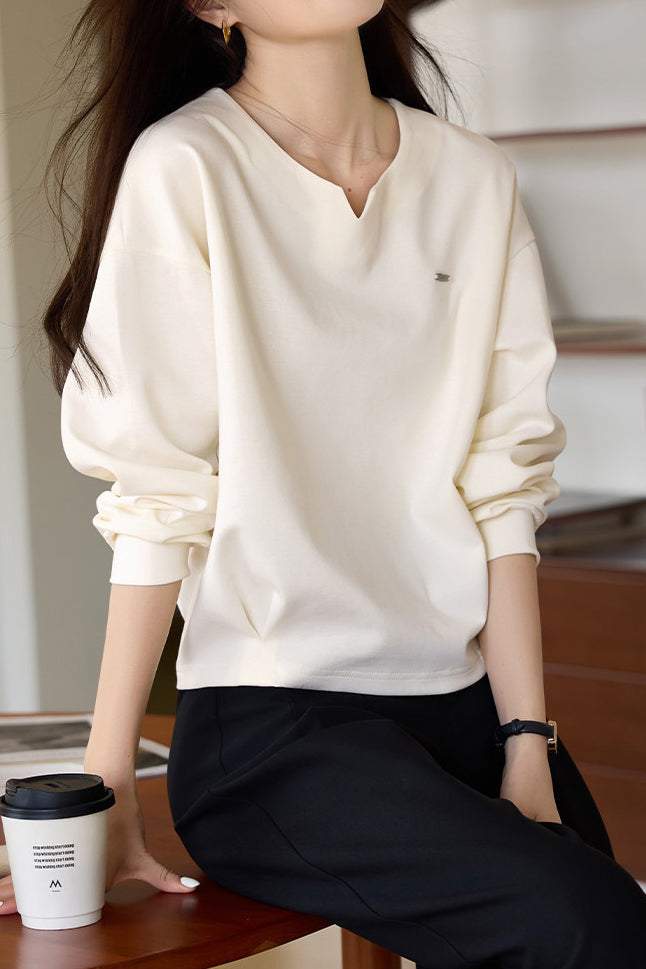 Minimalist Solid Color Sweatshirt - liwisi