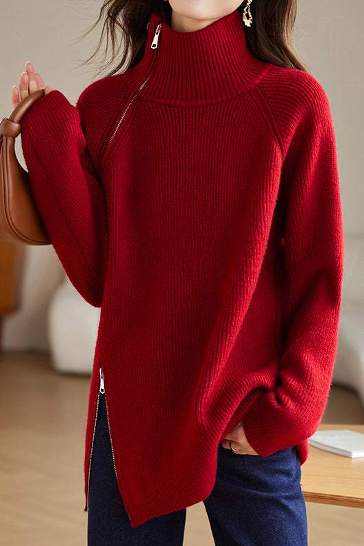 Oversized Turtleneck Cozy Sweater - liwisi