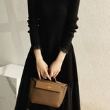 Color Block Slim Fit Faux Wool Dress - liwisi
