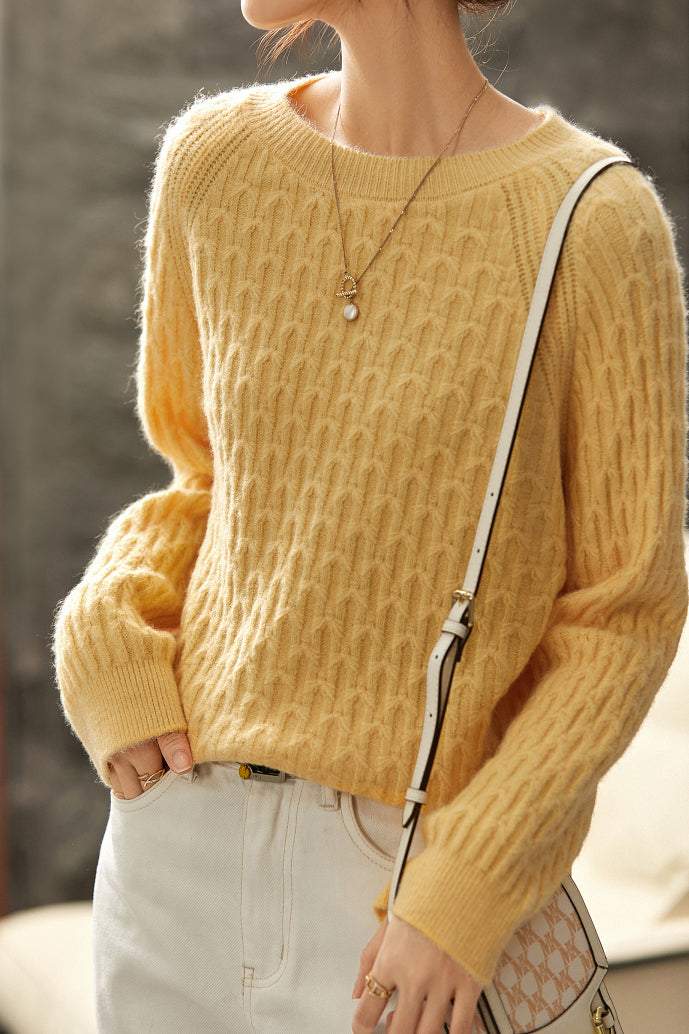 Jacquard plaid pullover knitted sweaters - liwisi