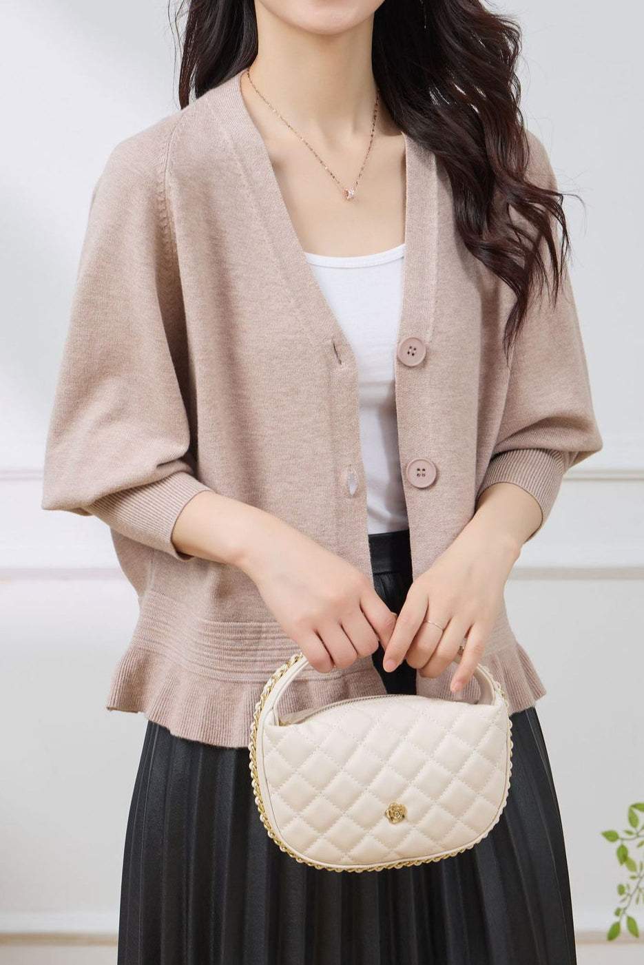 V-Neck Ruffle Hem Knit Cardigan - 4 Colors Available - liwisi