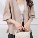 V-Neck Ruffle Hem Knit Cardigan - 4 Colors Available - liwisi