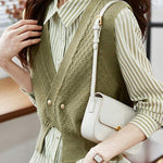 Elegant striped shirt and waistcoat two-piece set - liwisi