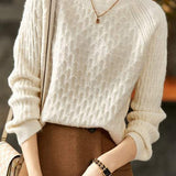 Jacquard plaid pullover knitted sweaters - liwisi