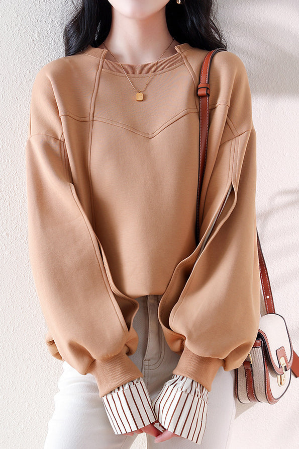 Irregular dividing line sweatshirt - liwisi