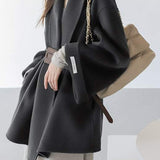 Elegant and Intellectual Women's Loose Wool Coat - 2 Colors Available - liwisi