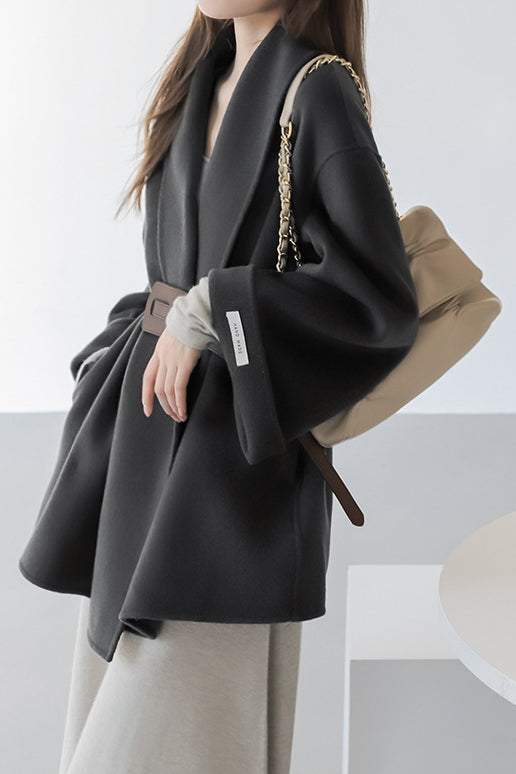 Elegant and Intellectual Women's Loose Wool Coat - 2 Colors Available - liwisi