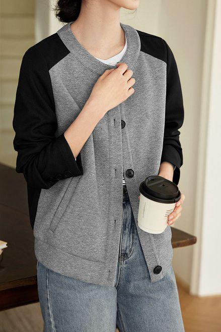 Loose Fit Color Block Spliced Cardigan - liwisi