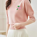 Elegant Embroidered Knitted Top - liwisi