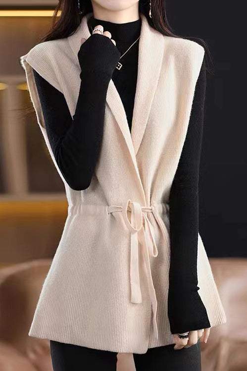 Tied sleeveless waistcoat - liwisi