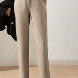 Casual Wool Straight Leg Pants - liwisi