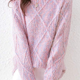 Lazy-style colored-dot knitted bottoming sweater - liwisi