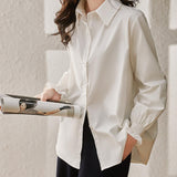 Two-piece set, knitted vest with round button decoration + shirt with frilled collar and frilled cuffs - liwisi