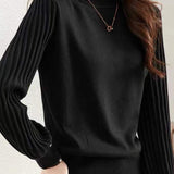 Collared Turtle Neck Long Sleeve Knitted Wide Silhouette Sweater - 4 Colors Available - liwisi