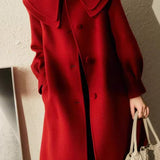 Peter Pan Collar Double-Layer Wool Coat - liwisi