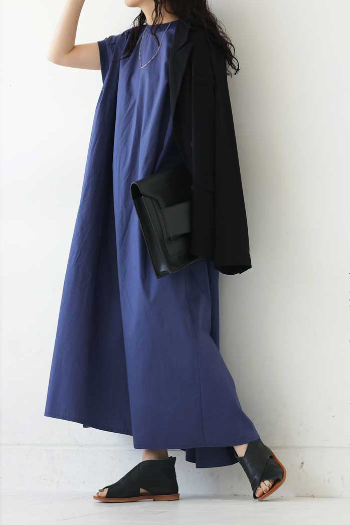 Round Neck Rib Hem Maxi Flare Dress - 3 Colors Available - liwisi