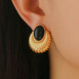 Vintage Black Onyx Earrings - liwisi