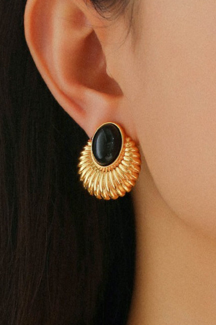 Vintage Black Onyx Earrings - liwisi