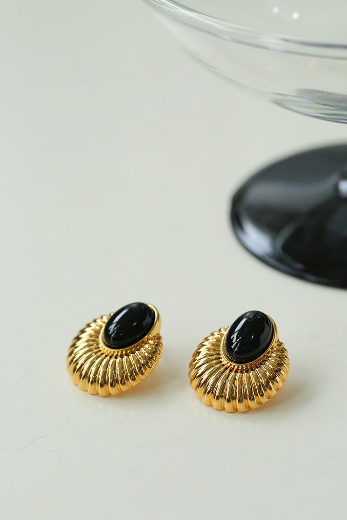 Vintage Black Onyx Earrings - liwisi