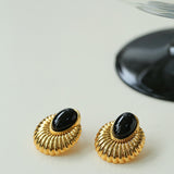 Vintage Black Onyx Earrings - liwisi