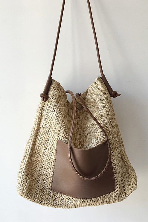 Vacation Style Straw Shoulder Bag - liwisi