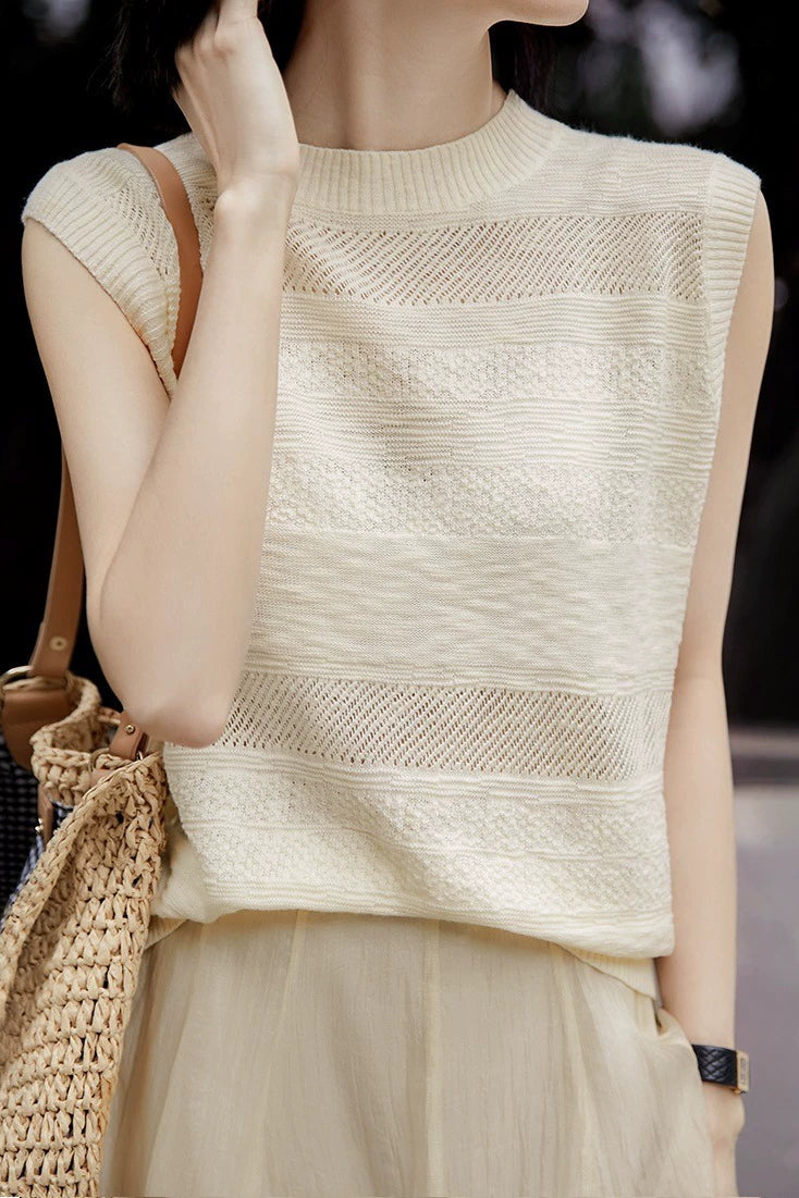 Jacquard Hollow-Out Knit Sweater - liwisi