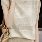 Jacquard Hollow-Out Knit Sweater - liwisi