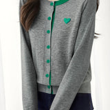 Casual Versatile Color-Block Knitted Cardigan