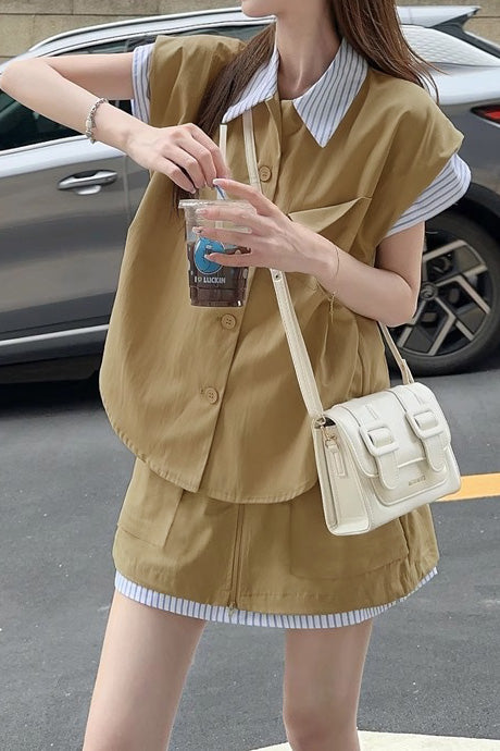 Casual Striped Patchwork Set - liwisi