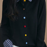 Casual Shirt Cardigan Fake Two-Piece Knitted Sweater