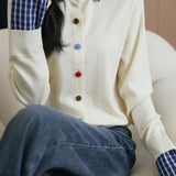 Casual Shirt Cardigan Fake Two-Piece Knitted Sweater