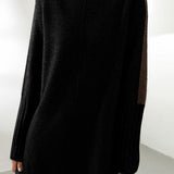 Half turtleneck color-blocked dress - liwisi