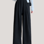 Casual High-Waist Draped Wide-Leg Denim Pants - liwisi