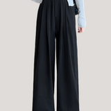 Casual High-Waist Draped Wide-Leg Denim Pants - liwisi