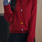 Casual Shirt Cardigan Fake Two-Piece Knitted Sweater